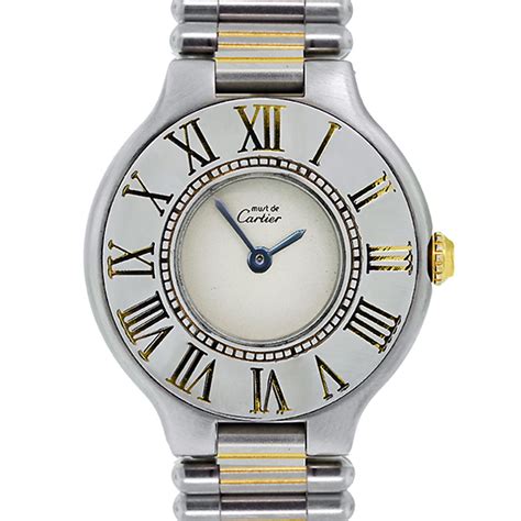 must de cartier quartz ladies watch|cartier must de watch for sale.